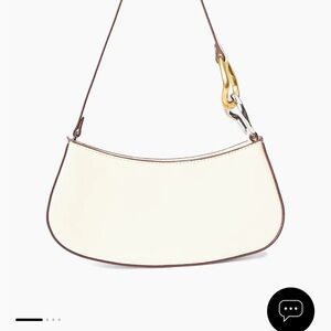 STAUD Cream and Brown Shoulder Bag